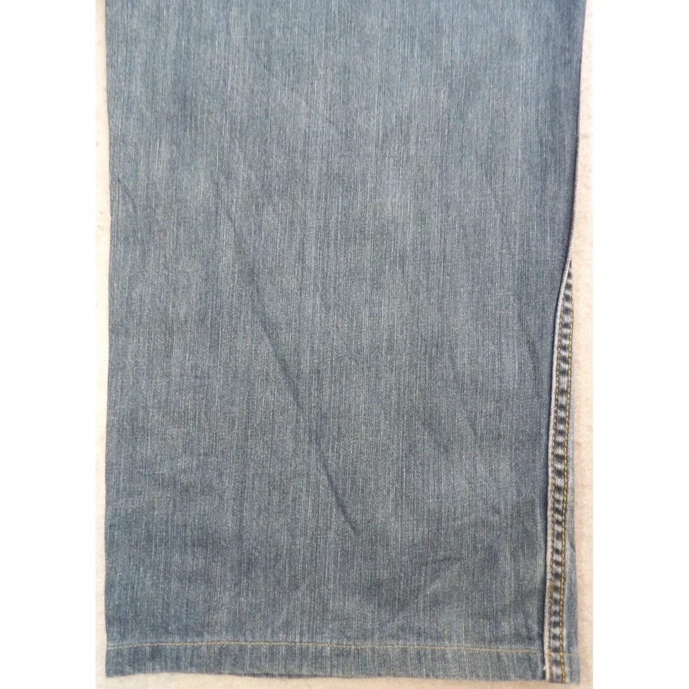VTG Levis 569 Loose Straight Jeans Men 36x34 Blue Distressed Baggy Hemmed Denim
